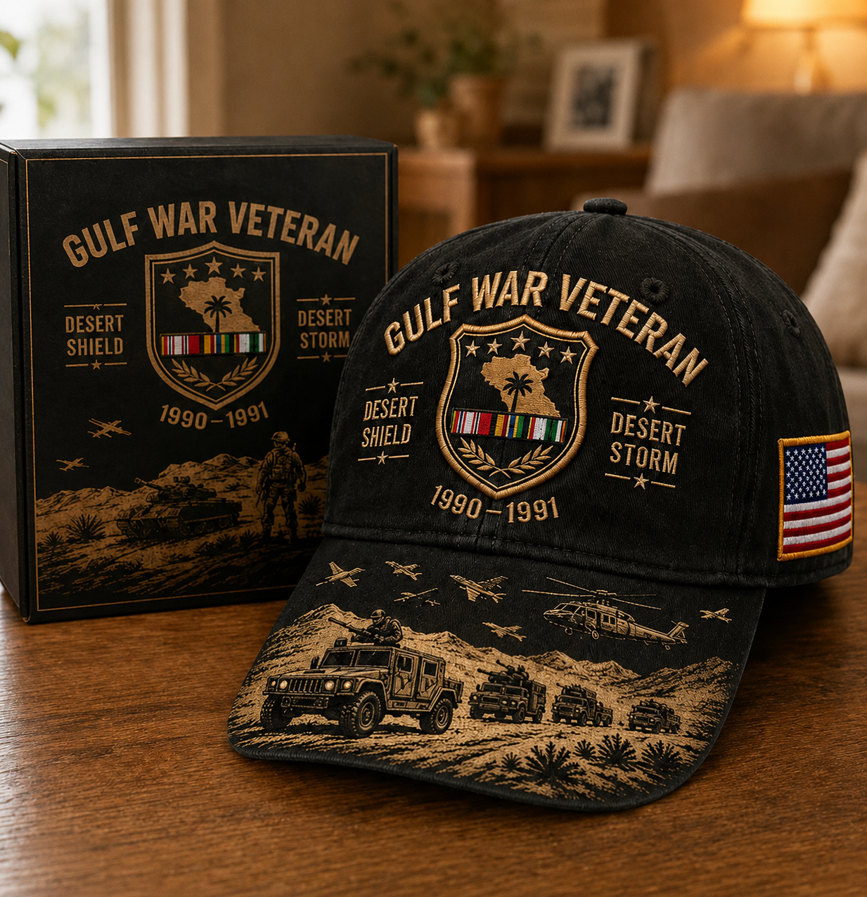🏆Last Day Promo: 45% OFF!🏜️ Proud Gulf War Veteran Cap | 1990-1991 Desert Shield & Desert Storm Commemorative Hat 🇺🇸