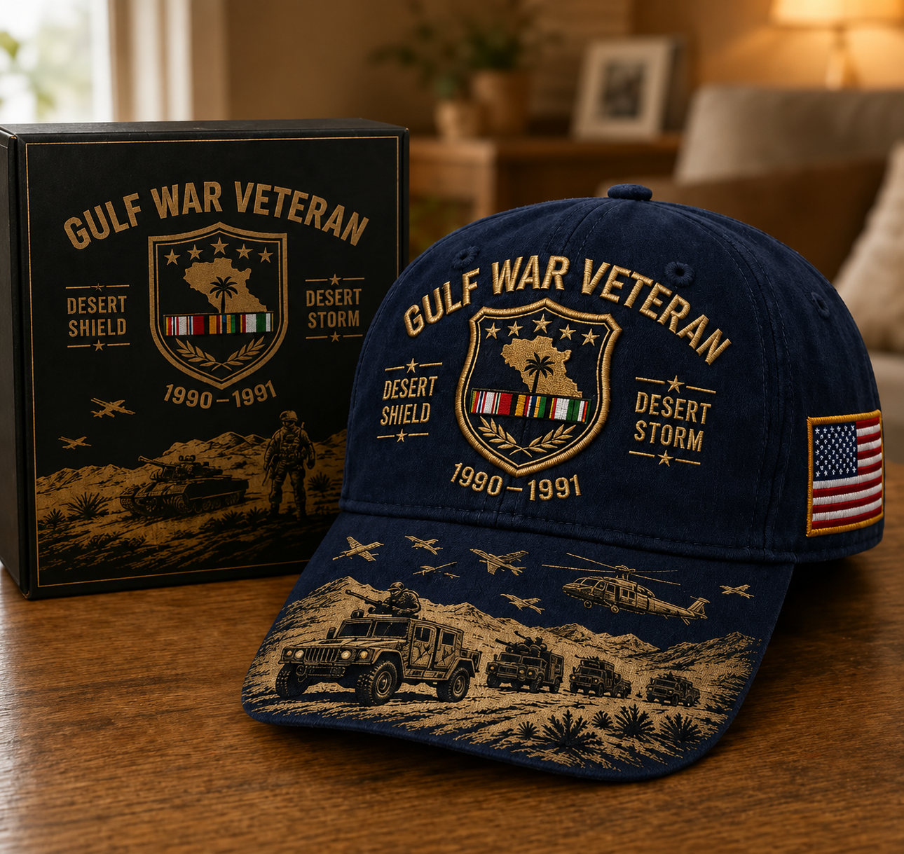 🏆Last Day Promo: 45% OFF!🏜️ Proud Gulf War Veteran Cap | 1990-1991 Desert Shield & Desert Storm Commemorative Hat 🇺🇸