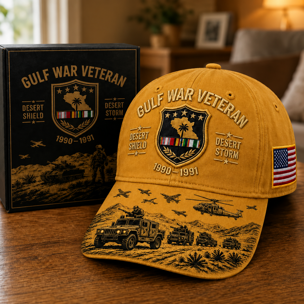 🏆Last Day Promo: 45% OFF!🏜️ Proud Gulf War Veteran Cap | 1990-1991 Desert Shield & Desert Storm Commemorative Hat 🇺🇸