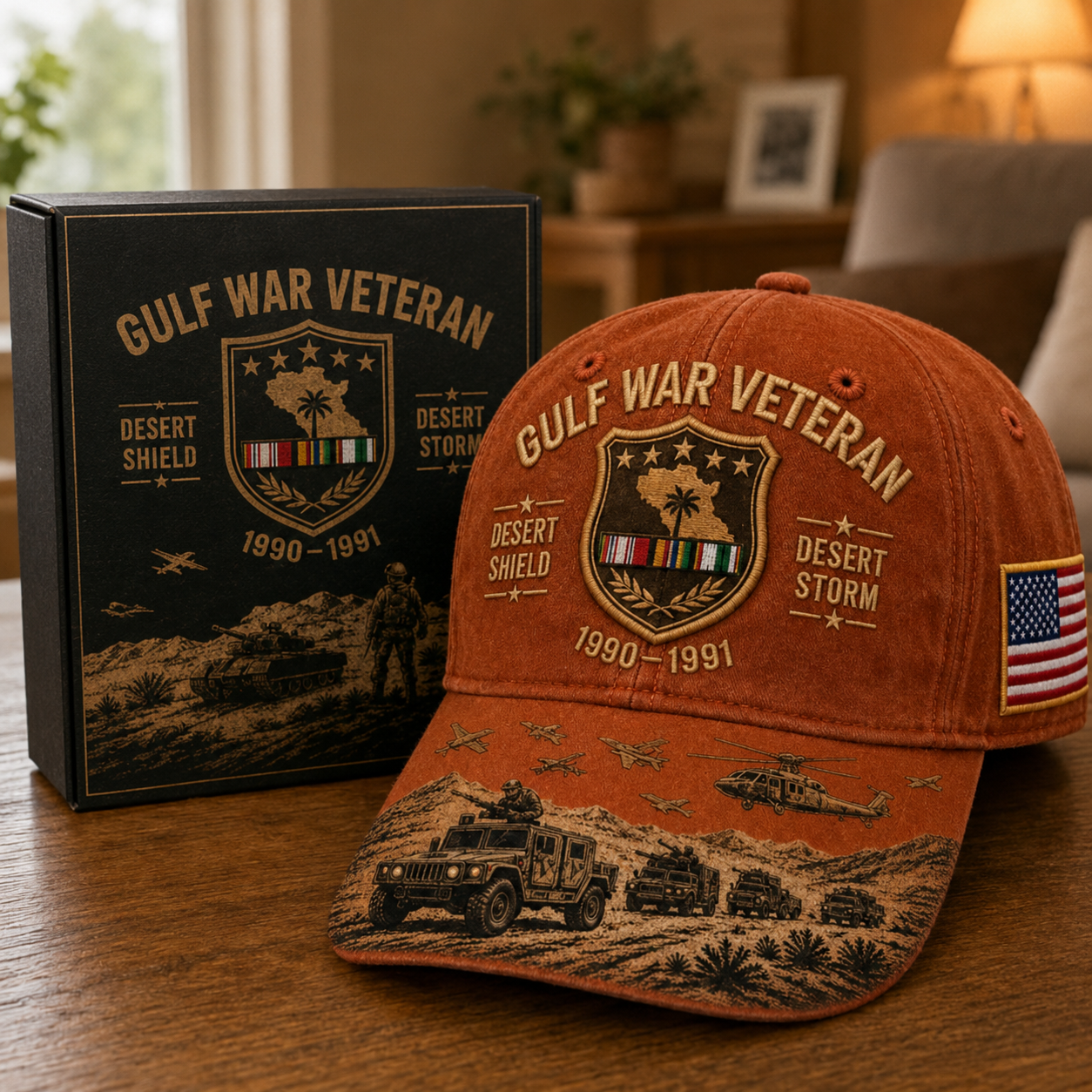 🏆Last Day Promo: 45% OFF!🏜️ Proud Gulf War Veteran Cap | 1990-1991 Desert Shield & Desert Storm Commemorative Hat 🇺🇸