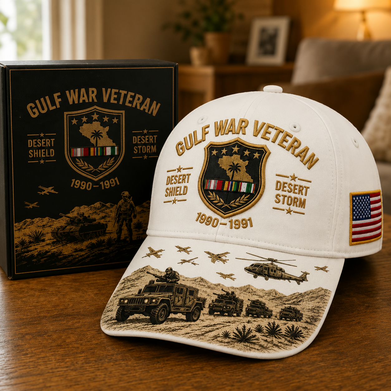 🏆Last Day Promo: 45% OFF!🏜️ Proud Gulf War Veteran Cap | 1990-1991 Desert Shield & Desert Storm Commemorative Hat 🇺🇸