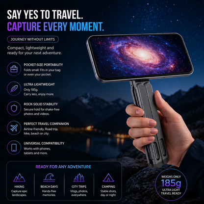 🔥Limited Time 49% OFF | Portable Travel Tablet/Phone/Laptop Stand, Adjustable Laptop Riser for Desk, Foldable Magnetic Phone Holder, Compatible with iPad, MacBook, iPhone (4.7-15.6'')