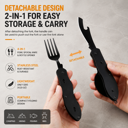 🔥Limited Time 49% OFF | 4-in-1 Quick-Detach Portable Cutlery | Eat Like Home, Anywhere You Travel