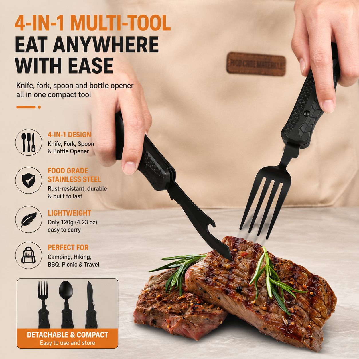 🔥Limited Time 49% OFF | 4-in-1 Quick-Detach Portable Cutlery | Eat Like Home, Anywhere You Travel