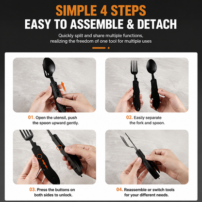 🔥Limited Time 49% OFF | 4-in-1 Quick-Detach Portable Cutlery | Eat Like Home, Anywhere You Travel