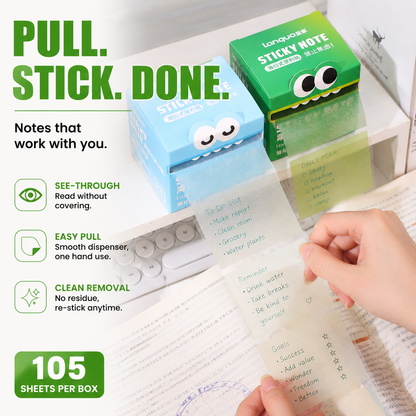 🔥Limited Time 49% OFF | Cute Pull-Out Pearl Sticky Notes Dispenser – Transparent Aesthetic Study Notes for Desk Setup & Office