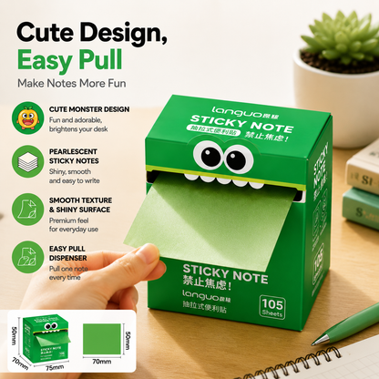 🔥Limited Time 49% OFF | Cute Pull-Out Pearl Sticky Notes Dispenser – Transparent Aesthetic Study Notes for Desk Setup & Office