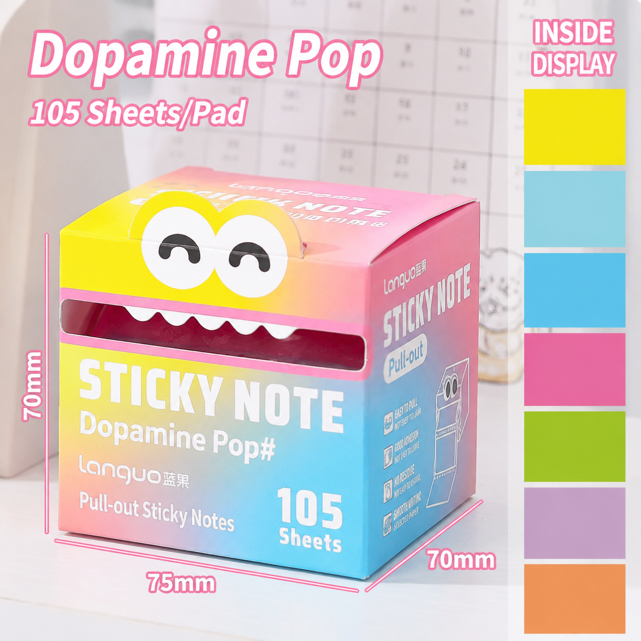 🔥Limited Time 49% OFF | Cute Pull-Out Pearl Sticky Notes Dispenser – Transparent Aesthetic Study Notes for Desk Setup & Office