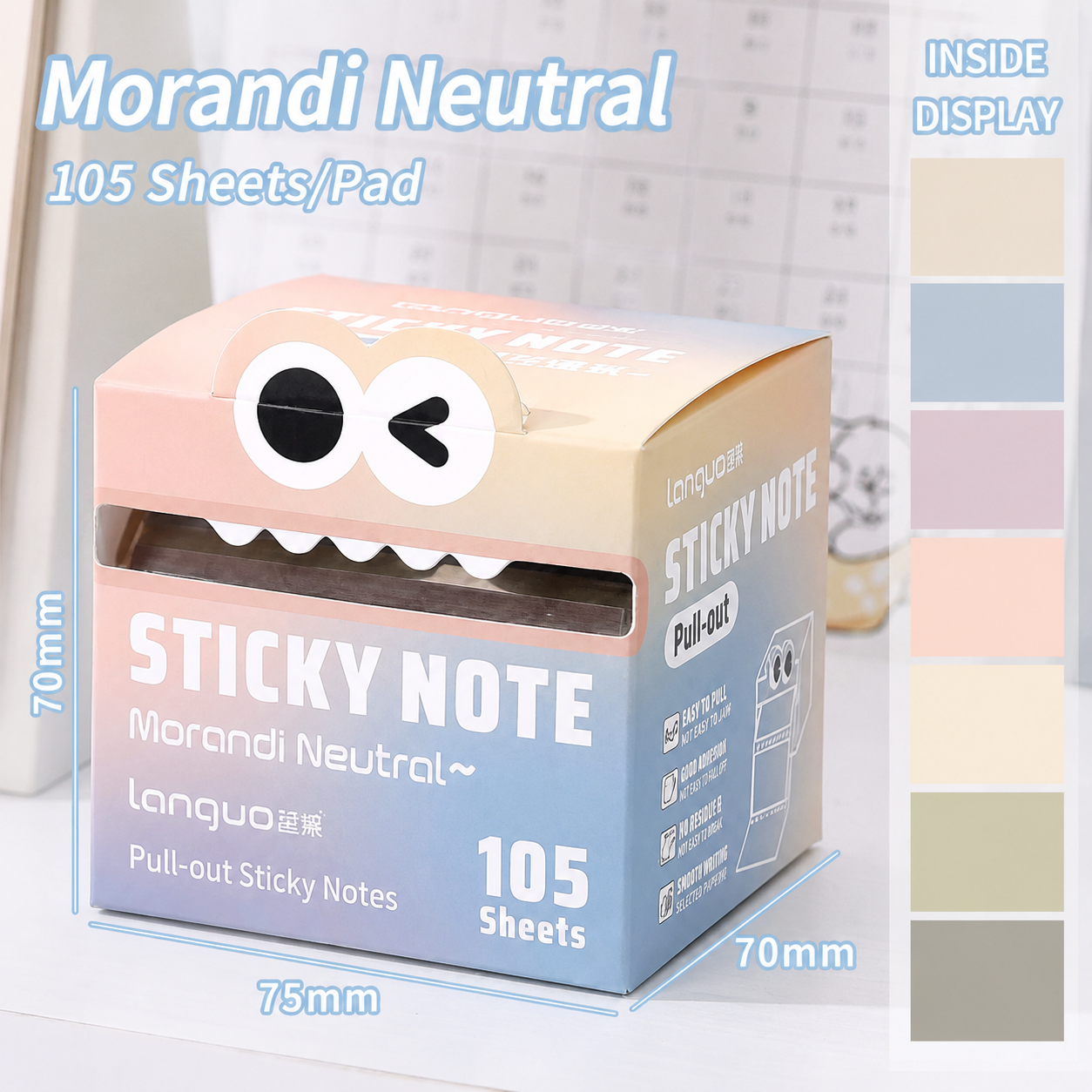 🔥Limited Time 49% OFF | Cute Pull-Out Pearl Sticky Notes Dispenser – Transparent Aesthetic Study Notes for Desk Setup & Office