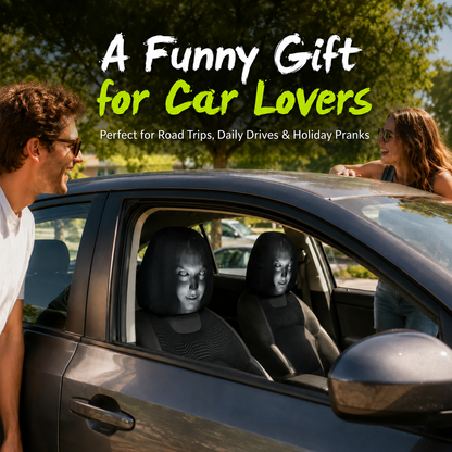🎃 The Ultimate Prank: 👻 2-in-1 Creepy Car Headrest Cover & Prank Mask (2PCS)