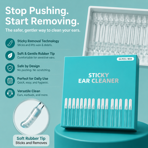 🏆Last Day Promo: 50% OFF | Sticky Ear Cleaner – Soft silicone, safe & gentle🌸🛡️