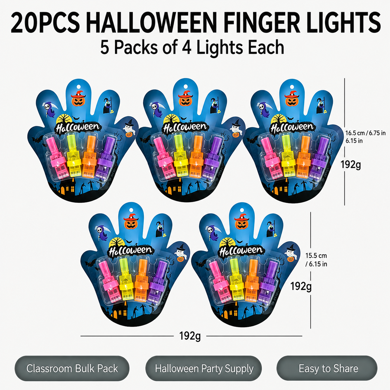 🔥Last Day 50% OFF | 🎃4PCS Halloween Finger Projector Lights – Mini Pattern Projector