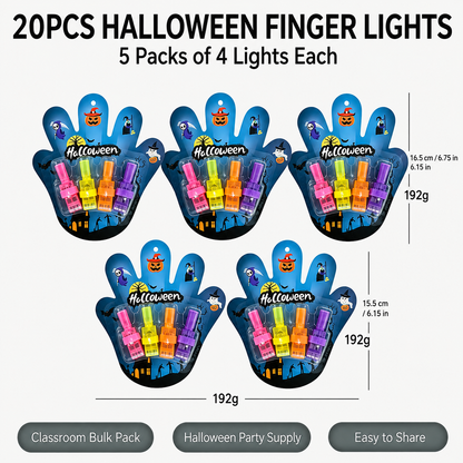 🔥Last Day 50% OFF | 🎃4PCS Halloween Finger Projector Lights – Mini Pattern Projector
