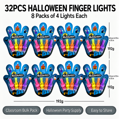 🔥Last Day 50% OFF | 🎃4PCS Halloween Finger Projector Lights – Mini Pattern Projector