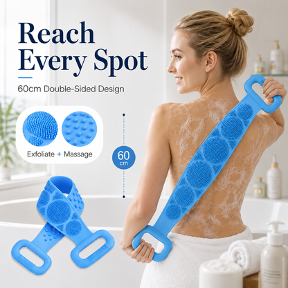🛀Limited-Time 50% OFF💦Silicone Bath Brush Double-Sided Exfoliating Back Scrubber