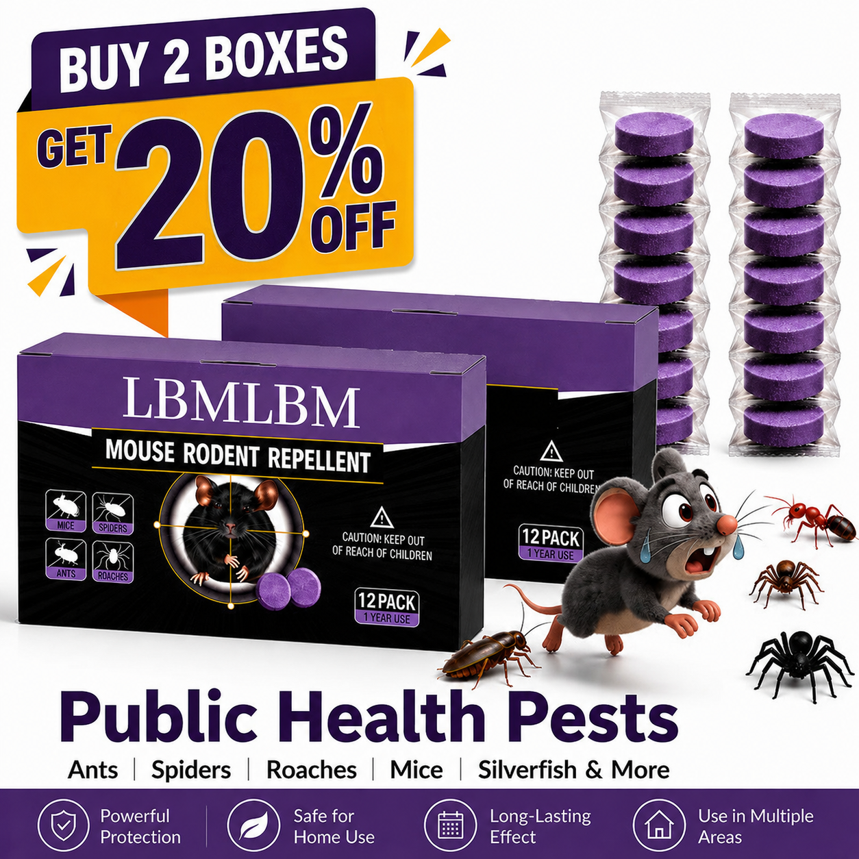 ✅ 10,000+ Happy Customers 🐭 All-Natural Peppermint & Cinnamon Pest & Rodent Repellent Pucks 🕷️🐍