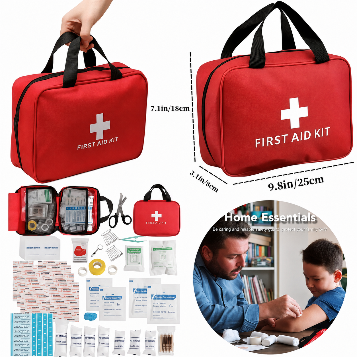 🆘160Piece Waterproof First Aid Kit for Emergencies - Suitable for Various Emergency Situation