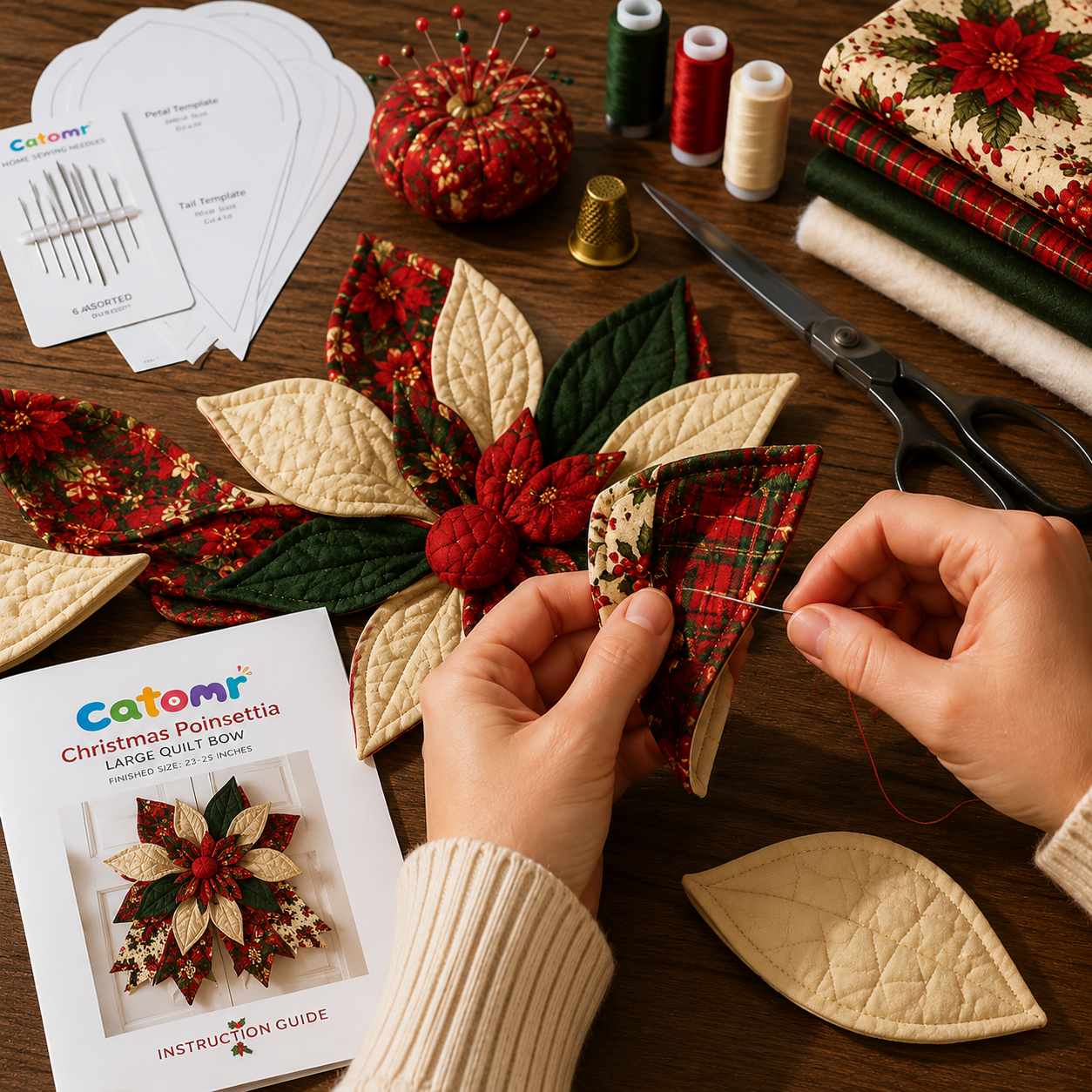 🏆 Early Bird Sale 50% OFF🔥 – Large Patchwork Bow Sewing Kit